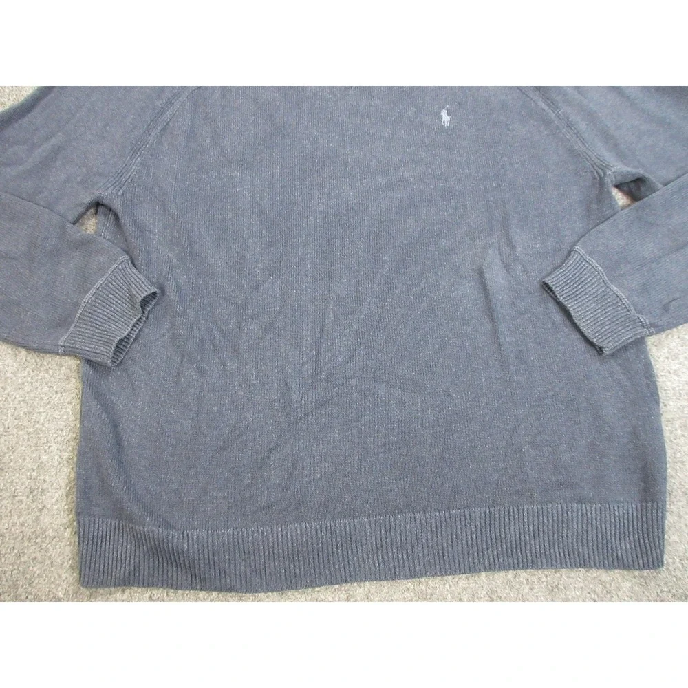 Polo Ralph Lauren Sweater Mens 2XL Blue Cotton Knit Pullover Casual